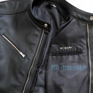 Leather biker jacket i details
